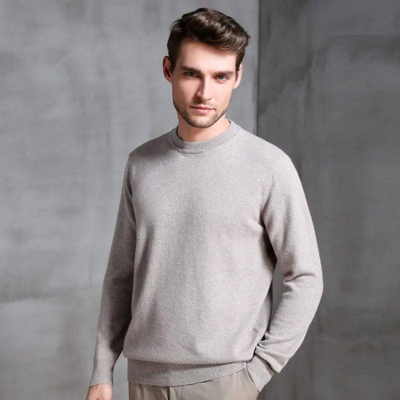 Осенний и зимний кашемировый свитер мужской круглый вырез толстый свитер темперамент Свободный Мужской свитер Повседневная деловая рубашка