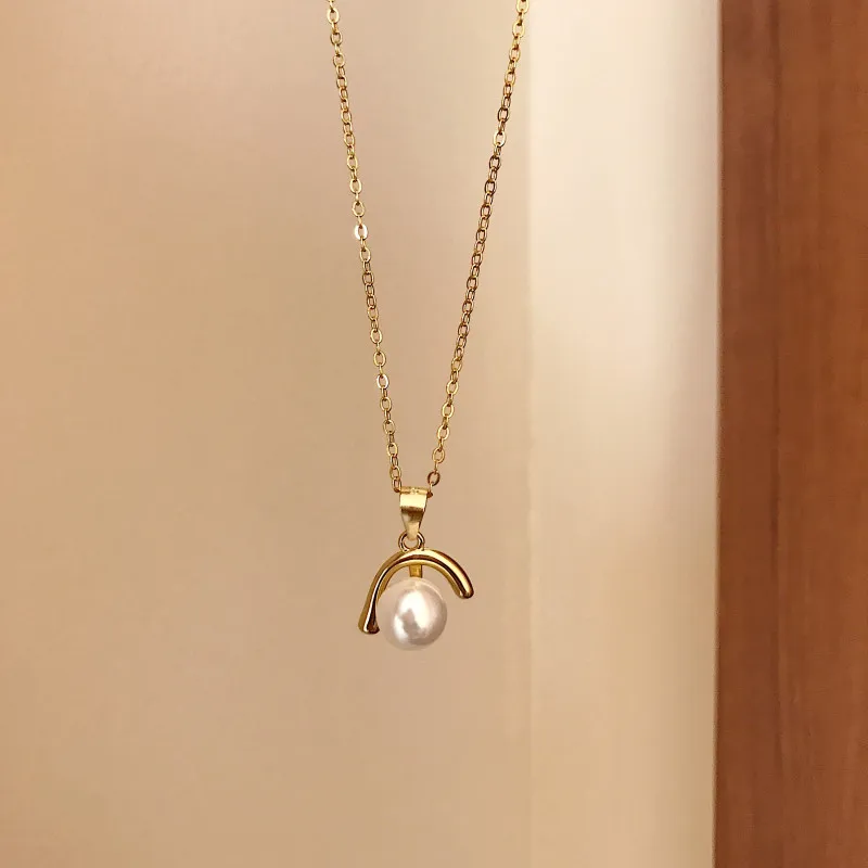 Silvology 925 серебро перевернутое J стиль жемчужное ожерелье Золото креативный свет роскошный кулон ожерелье для женщин ювелирный подарок