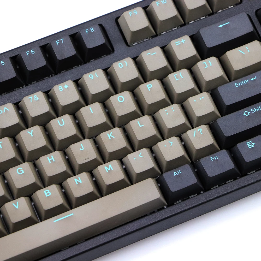 Online Doppel schuss PBT Keycap Schwarz Grau mixed Blau wort Dolch 108 87 Kirsche Profil Tastenkappen Für MX Schalter tastatur schlüssel kappe