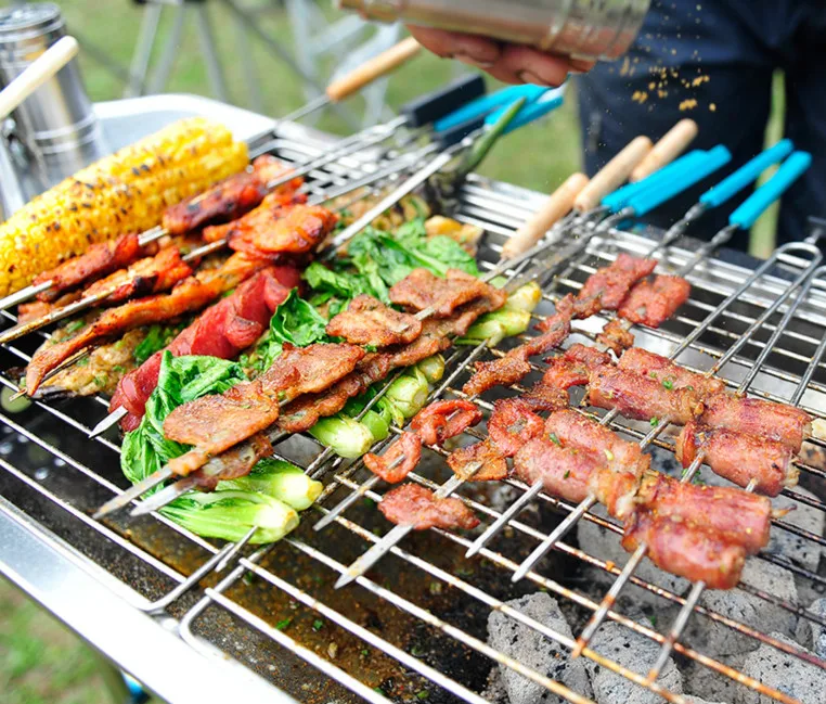 Складной гриль из нержавеющей стали для барбекю на 5 персон|grill outdoor|barbecue grillbarbecue