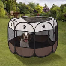 S M L Portable Outdoor Detachable Folded Folding Waterproof Octagonal Pet Dog Cat Kennel Puppy Fence Oxford Tents Cage