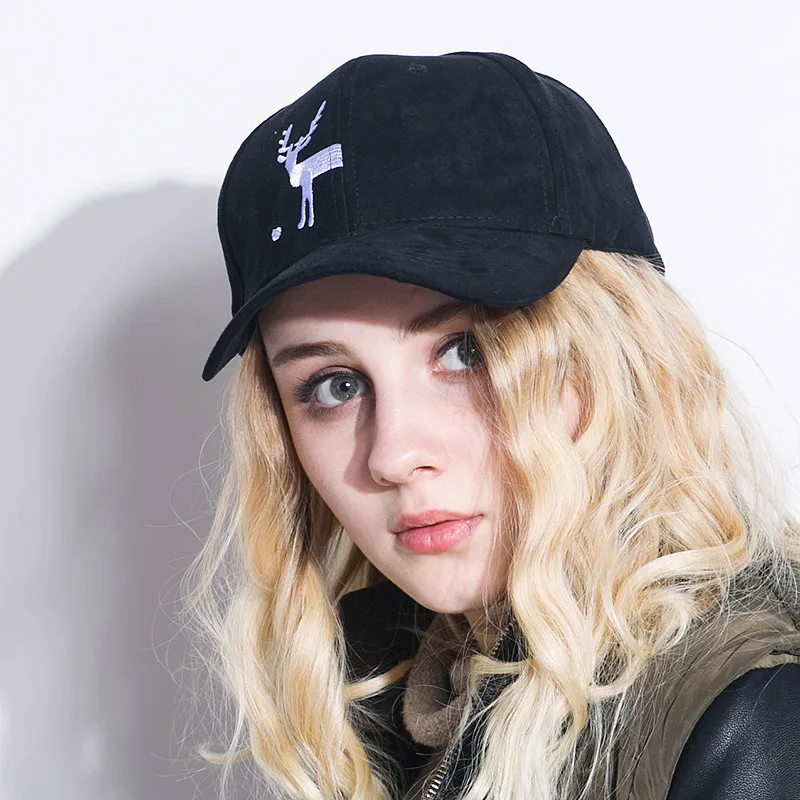 NEW Spring Brand New Suede  Mens Hat pattern Sika deer  Unisex Women Men Hats Baseball Cap Snapback Casual Caps
