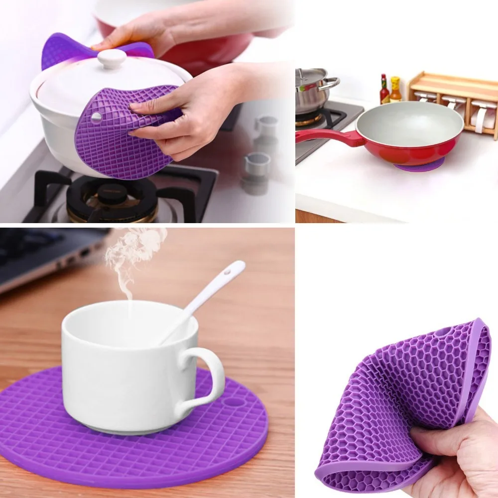 

WALFOS 1 piece thick Non Slip heat Resistant Hot Pads Multipurpose Silicone Pot Holders, Trivets, Jar Openers, & Spoon Rests