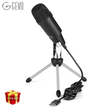 GEVO C-330 USB Microphone Condenser Professional Wired Studio Karaoke Mic For Computer Pc Video Recording Msn With Stand Tripod цена GEVO C-330 USB Microphone Condenser Professional Wired Studio Karaoke Mic For Computer Pc Video Recording Msn With Stand Tripod цены онлайн