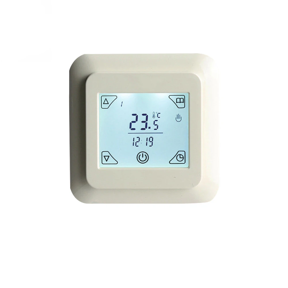 

220V 16A Heat New Touch Screen 6 Periods Weekly Programmable Underfloor Heating System Warm Room Thermostat Thermocouple
