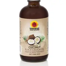 Тропический остров Жилая ямайская Кокосовая черная Кастор масло 4 унции