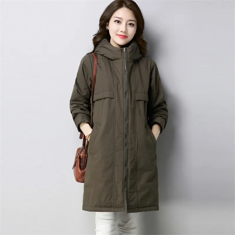 2018 Coton Gray Vestes Moyen Survêtement Vs055 Nouvelles Épais Manteau Capuchon Long Chaud Hiver Occasionnel Lâche armygreen orange À Femmes Parkas Femelle Dames 2eIEWDH9Y