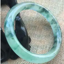 60 мм Сертифицированный(Класс) Естественный Лед Зеленый жадеит нефритовый браслет