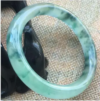 

Free Shipping 60mm Certified (Grade A) Natural ice Green Jadeite JADE Bracelet Bangle