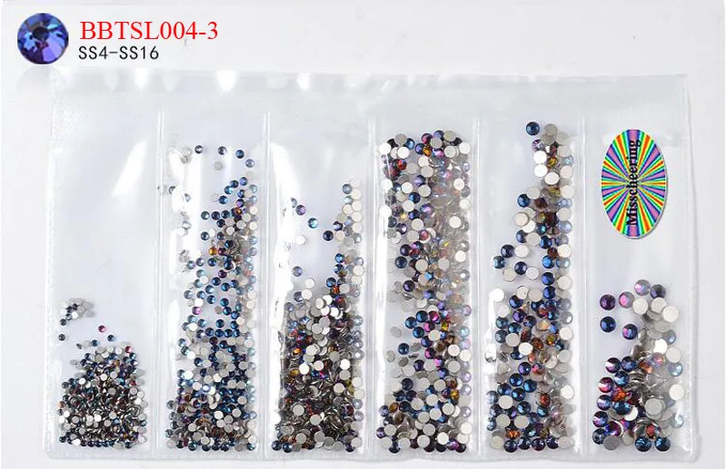 Addfavor AB цветные стразы для ногтей, стеклянные кристаллы, украшения для дизайна ногтей, блестящие камни, стразы, амулеты, драгоценные камни, смешанные размеры, инструменты для маникюра - Цвет: BBTSL004-3