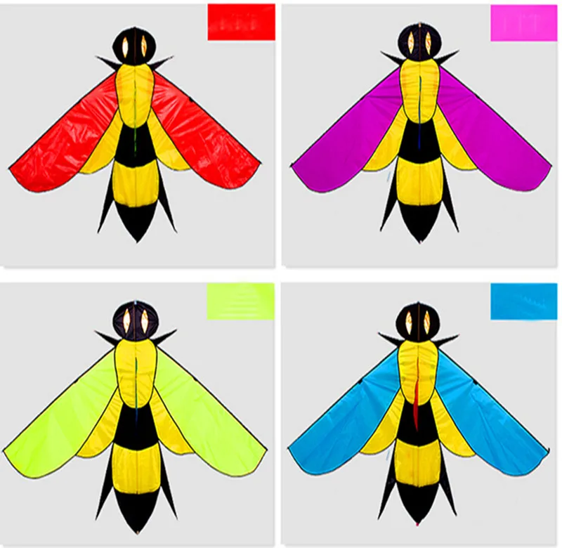 free shipping high quality flying bee kite for children with handle line outdoor toys nylon