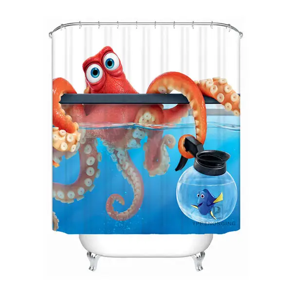 Custom Marlin Dory Finding Nemo Shower Bath Bathroom Curtain Mildewproof Waterproof Polyester