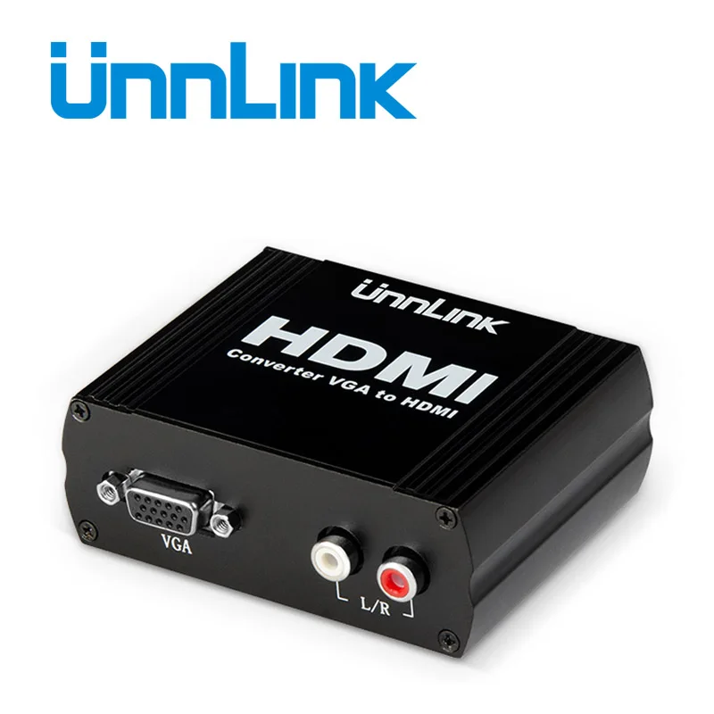 

Unnlink VGA TO HDMI Converter Support FHD 1080P@60Hz 1 VGA Signal+2RCA Audio In 1 HDMI Signal Out for PC XBOX PSP