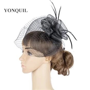 

Multiple color high quality crinoline fascinator headwear colorful mesh cocktail headpiece party hat suit for all season MYQ045