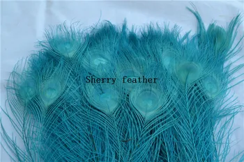 

Wholesale Free Shipping Turquoise Peacock Tail feather 400pcs per lot 30-35inch(80-90cm) in length turquoise peacock feather