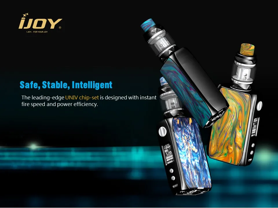 electronic cigarettes iJoy Shogun Univ 180W Starter Kit Powered By Dual 18650 Katana Subohm Tank 4ML/5.5ML Vape Vaporizer Resin