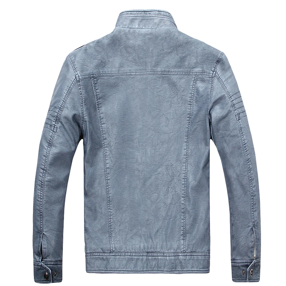 KH New Fashion Retro Motorcycle Winter Leather Jacket Male Casual Fleece Thicker Stand Collar Motorbike Leather Jacket for Men KH New Fashion Retro Motorcycle Winter Leather Jacket Male Casual Fleece Thicker Stand Collar Motorbike Leather Jacket for Men
