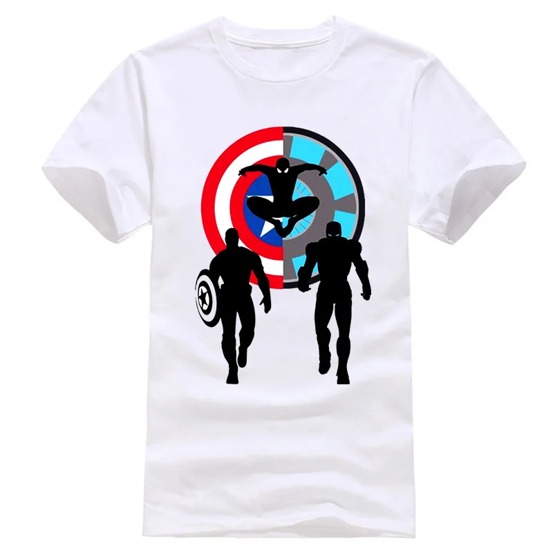 Civil War Captain America Iron Man Spider-Man Comic Movie Inspired T-Shirt S-3XL 2018 Men Shirt Fashion | Мужская одежда
