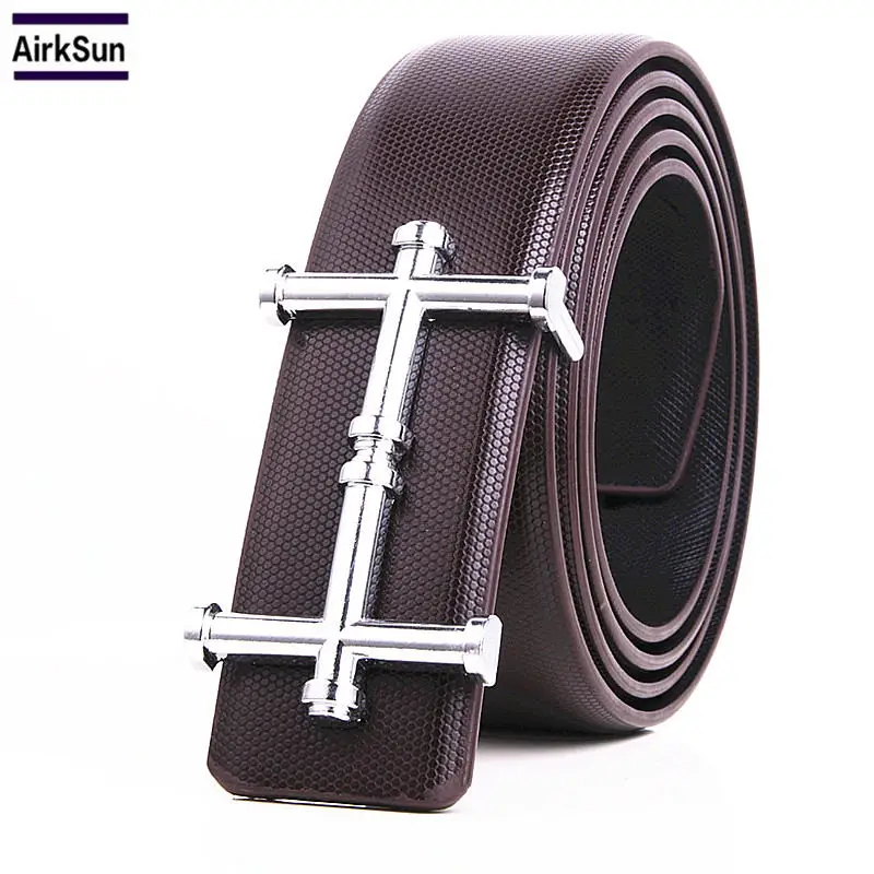 2017 Solid Luxury Blue H Brand Designer Belts Men High Quality Male