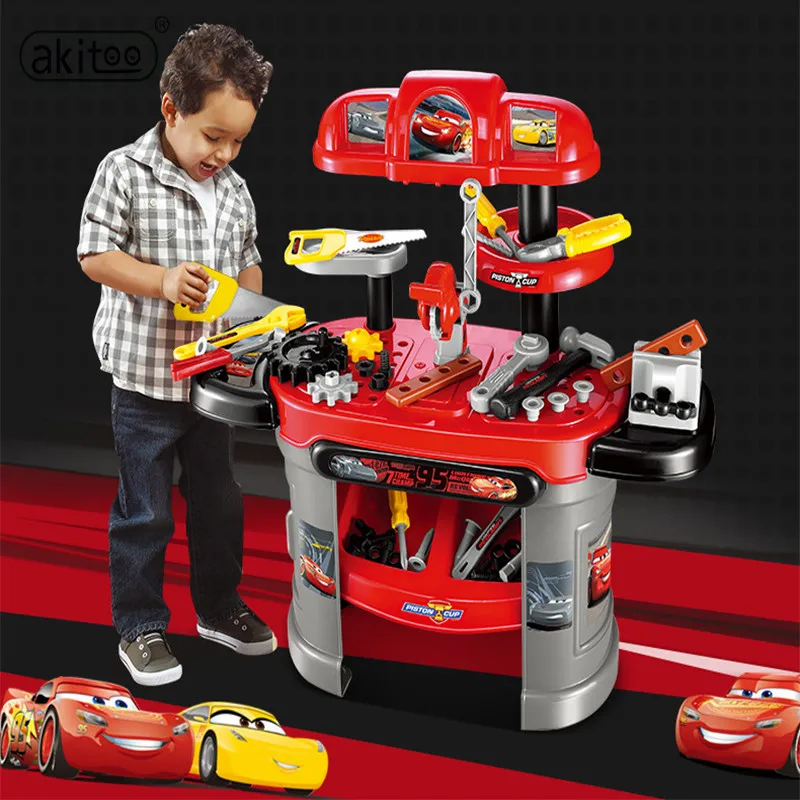 

akitoo DIY Play house toy set multi-function children simulation portable desk toolbox repair worker boy gift repairman jimp