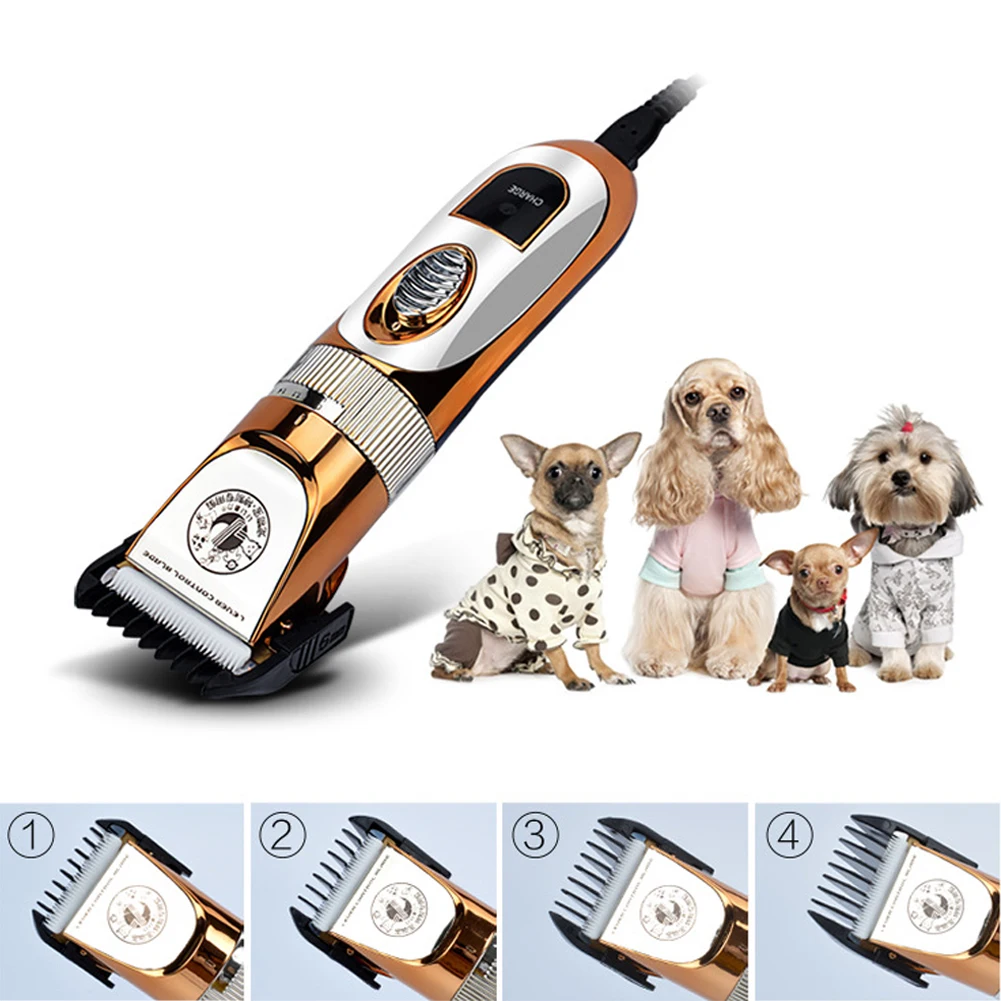 Image High Power 60W Electric Pet Hair Clipper Cat Dog Rabbit Hair Trimmer Grooming Machine with 3 6 9 12mm shaving comb + Spare Head