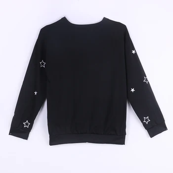 

Stars Sweatshirt Womens Hoodies Loose Casual Long Sleeve Hoodie Pullover Cotton Tops Black Jumper Shirt