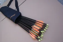 Free shipping 12 pcs 30″ fiberglass arrow insert removable target point hunt shoot + 1 piece arrow quiver bag archery bow