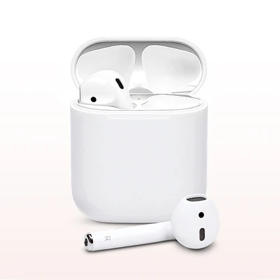 Металлический пылезащитный чехол для Apple Airpods, пылезащитный чехол, защитная наклейка, чехол для наушников, покрытая золотом 18 K, наклейка s - Цвет: Silver