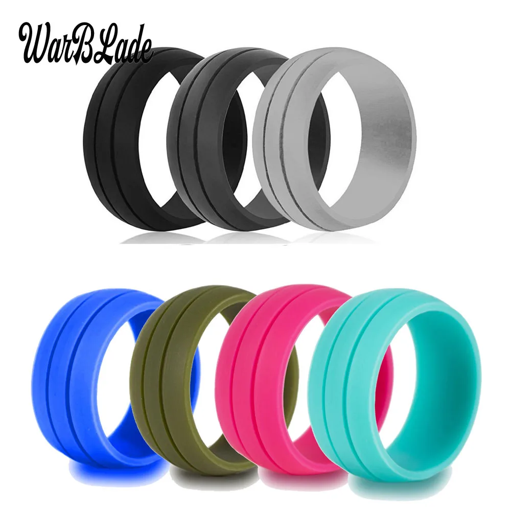 7pcs/set 6-12 Size Hypoallergenic Crossfit Flexible 8mm Silicone Finger Ring Rubber Rings For Men Women Wedding Rings Jewelry