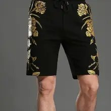 Высококачественные мужские шорты из хлопка с принтом, повседневные мужские шорты