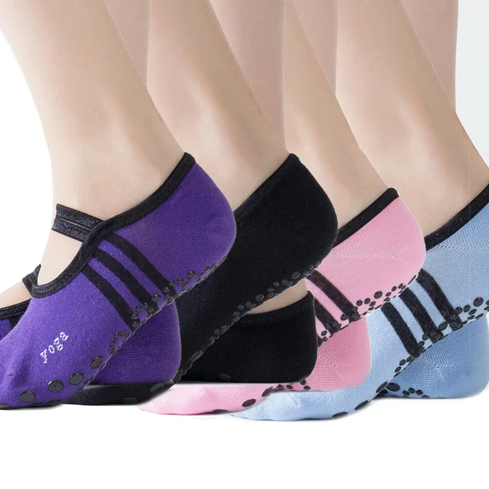 1 пара 4 вида цветов женские носки для йоги без косточек Нескользящие хлопковые фитнес балетные Упражнения Массаж
