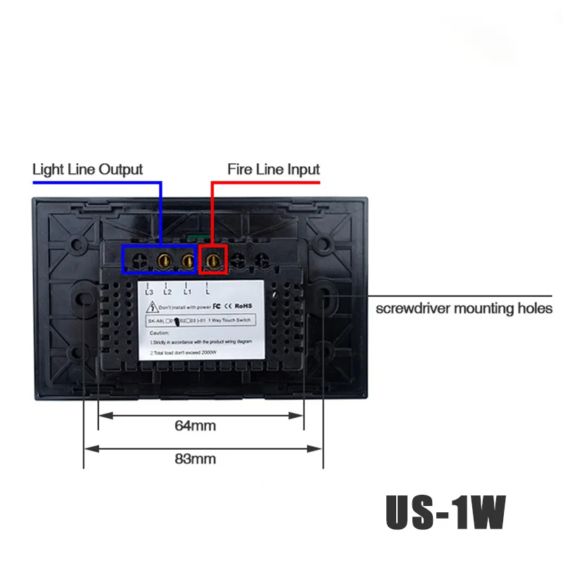  Free Shipping US Standard 1 2 3 Gang 1 Way Wall Light Controler Smart Home Automation Touch Switch  - 32873592866