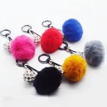 New 6CM Fluffy Rabbit Fur Ball Key Chain Silver heart pendant Pompom Artificial Rabbit Fur Keychain Women Car Bag Key Ring lovely unicorn keychain fluffy rabbit fur ball key chain pompom artificial rabbit fur key ring women car bag pendant trinket
