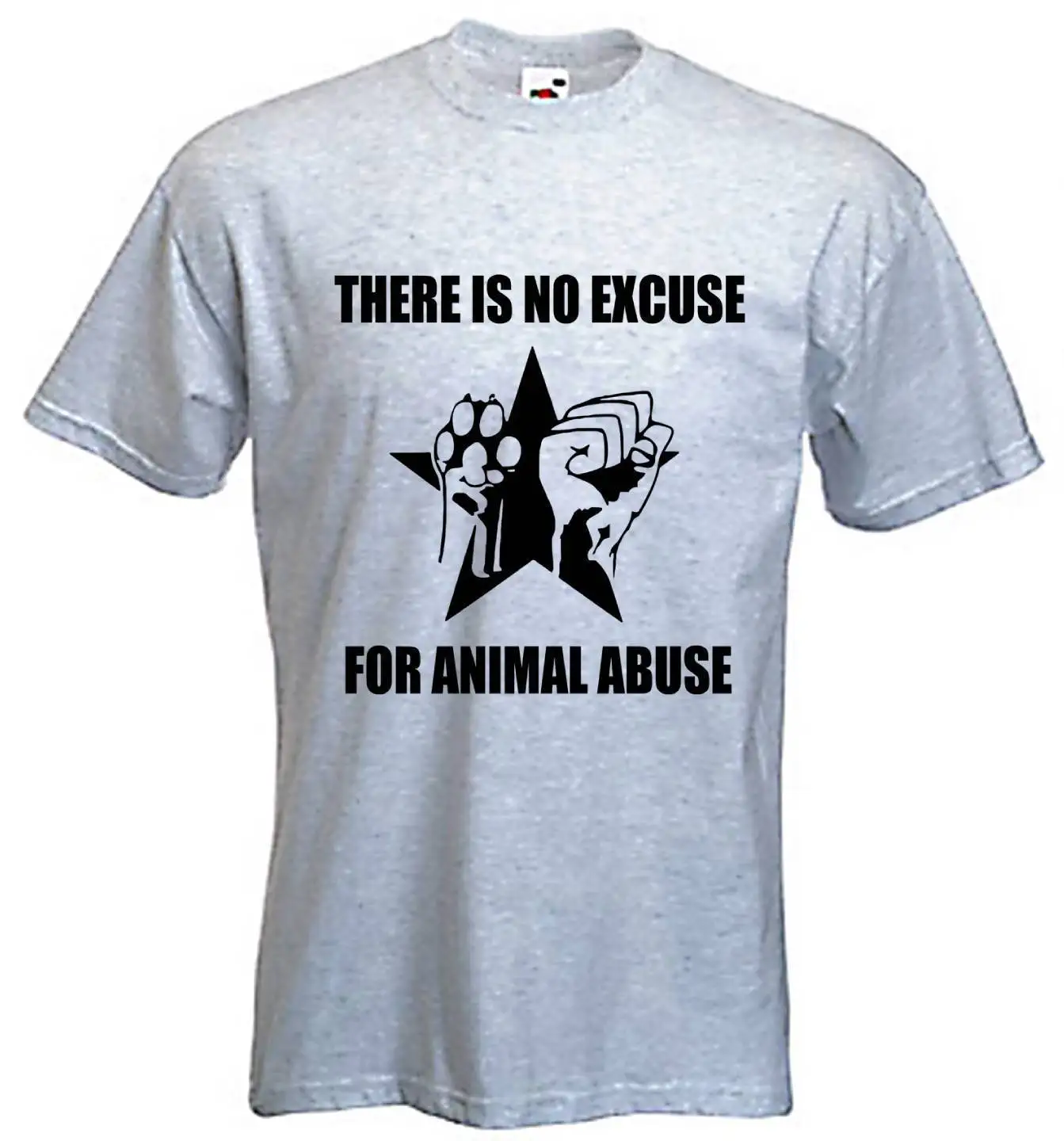 

NO EXCUSE FOR ANIMAL ABUSE T-SHIRT - Rights Liberation Vegan Vegetarian Comical Shirts Men'S