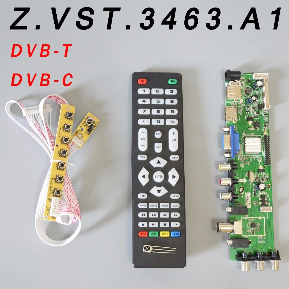 Z. VST.3463.A1 V56 V59 Универсальный ЖК-драйвер Плата Поддержка DVB-T2 ТВ плата+ 7 ключ переключатель+ ИК