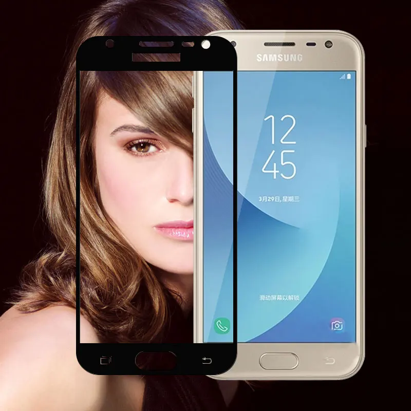 

YOUVEI Full Cover Tempered Glass For Samsung J3 2017 SM J330 Screen Protector Protective Film For Samsung Galaxy J3 2017 J330F