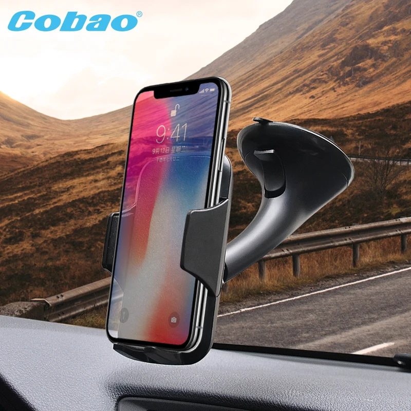 

Cobao Car Phone Holder Windshield Mount Mobile Smartphone Stand 360 Dashboard Support Cell in Car GPS For iPhone XS Max Samsung