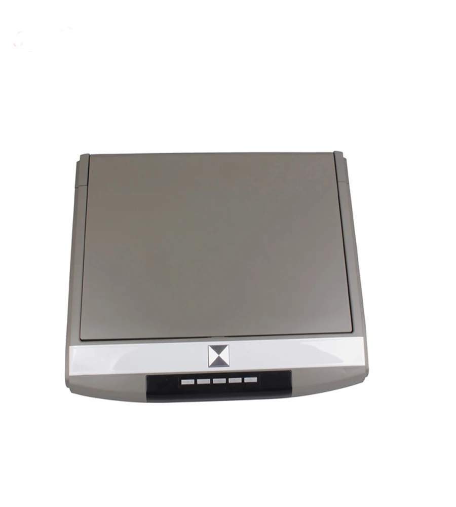 Cemicen 17,3 дюймовый светодиодный цифровой экран Автомобильный потолочный флип-монитор Поддержка HD 1080P USB, SD, HDMI Встроенный динамик IR/FM передатчик - Цвет: Grey No Headphone