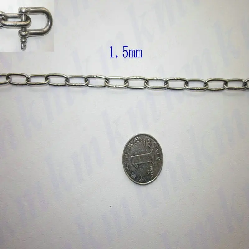 

hot selling ordinary stainless steel AISI 304 1.5MM diameter lifting long link chain