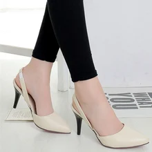 Sexy Point Toe Leahter Patente Tacones Altos Zapatos de Las Bombas 2017 Más Reciente Mujer Sandalias de La Boda Zapatos de Tacón de 7 cm 35-42 Tamaño