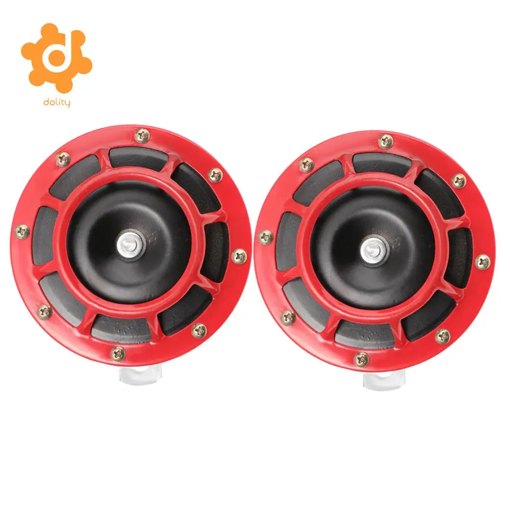 dolity 2 Pieces 12V Auto High Bass Basin Type Loudspeaker Signal Alarm  silver