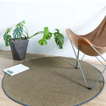 Простой Одноцветный сизаль ковер и ковер для гостиной спальни чайный столик татами коврик с нескользящим полом круглый джутовый ковер на заказ