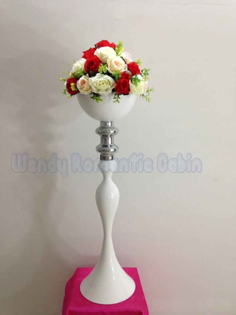 80cm Tall 10pcs/lot Wedding White road lead metal flower Vase Stand