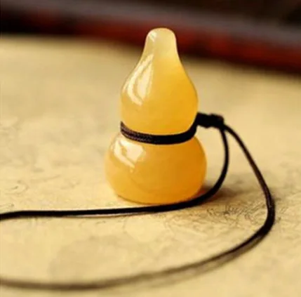 

Natural Yellow Topa z Gourd Froude Pendant Recruit Wealth Good Luck Exorcise Evil Spirits Crystal Lucky Healing Pendant