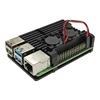 Boîtier en aluminium pour Raspberry Pi 4 modèle B, boîtier noir avec double ventilateur de refroidissement, coque métallique, dernier modèle ► Photo 1/6
