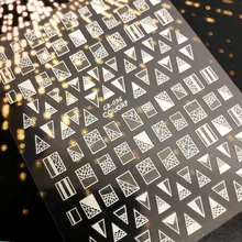 CB серия CB-96 волновая линия черные, белые, золотые, серебряные буквы стикеры 3D на ногти nail Art переводная наклейка шаблон diy Инструменты для ногтей украшения