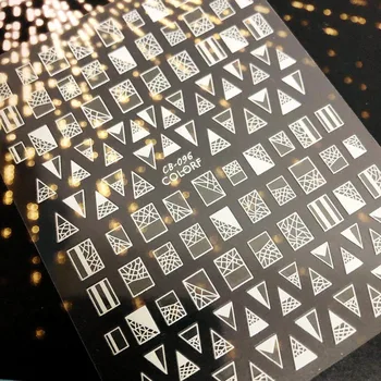 

CB series CB-96 wave line Black White Gold Silver letters 3d nail art stickers decal template diy nail tool decorations