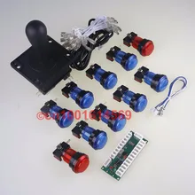 New Raspberry Pi 2 LED Light 10x Arcade Push Buttons&1pcs 8 Way Joystick & Zero Delay PC USB Encoder LED Arcade Game DIY Parts