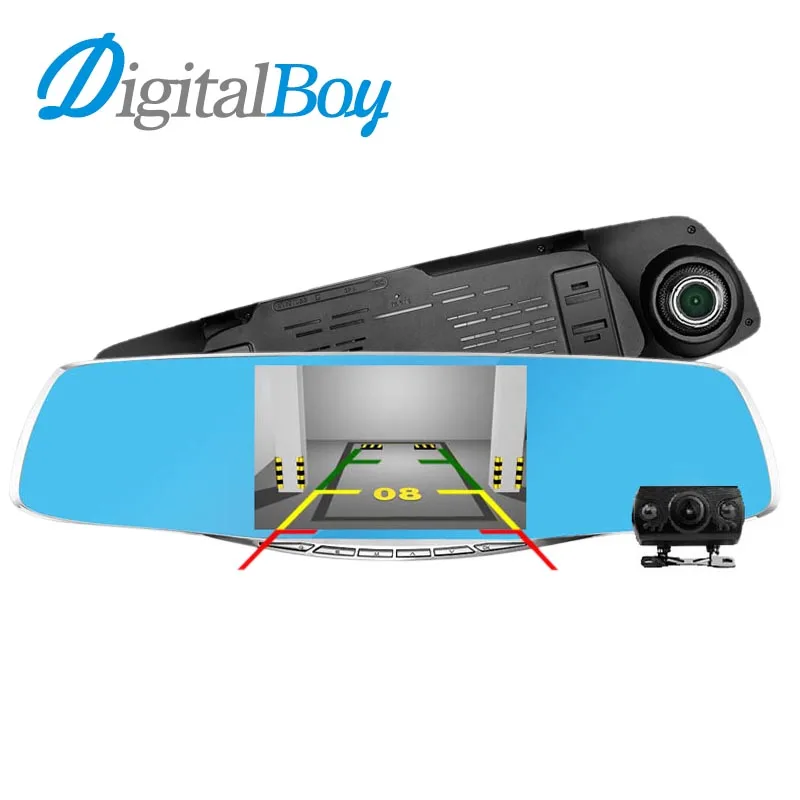 

Digitalboy Dual Camera Lens 4.3 inch Rearview Mirror Car Dvrs FHD 1080P Car Video Recorder Camcorder Parking Assistance Dash Cam