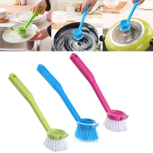 Лидер продаж, многофункциональные пластиковые Кухонные принадлежности с длинной ручкой на 360 градусов, инструмент для мытья и очистки, волшебная посуда для дома, 1 шт., чаша для мытья